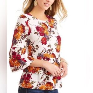 Time & tru Women's Ruffle Peplum Top
